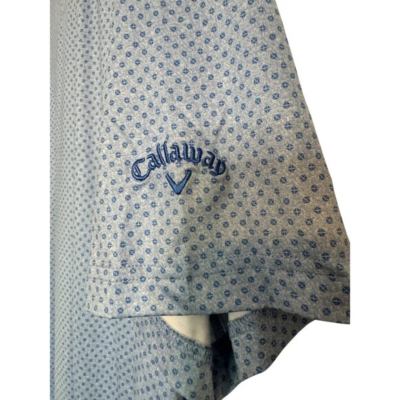 Callaway Opti Dri Size Large Men’s Golf Polo NWOT Blue Print Stretchy Short Slee - Picture 4 of 9